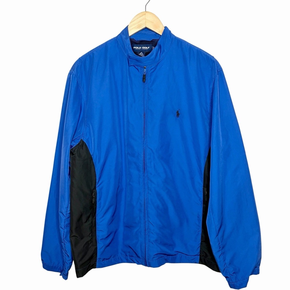 Ralph Lauren Polo Golf Vintage Full Zip Windbreaker Jacket Mens Size M Pony Logo